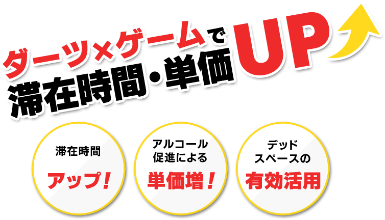 ダーツ×ゲームで滞在時間・単価UP！